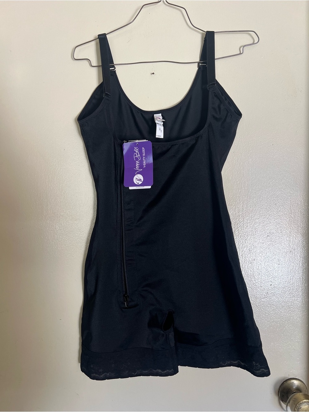Vanna  Belt Black Scoop Neck Bodysuit